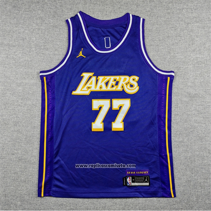 Camiseta Nino Los Angeles Lakers Luka Doncic NO 77 Statement 2025-26 Violeta